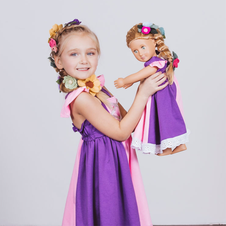 Rapunzel Inspired Doll Size Dress – Foxtail Lilies