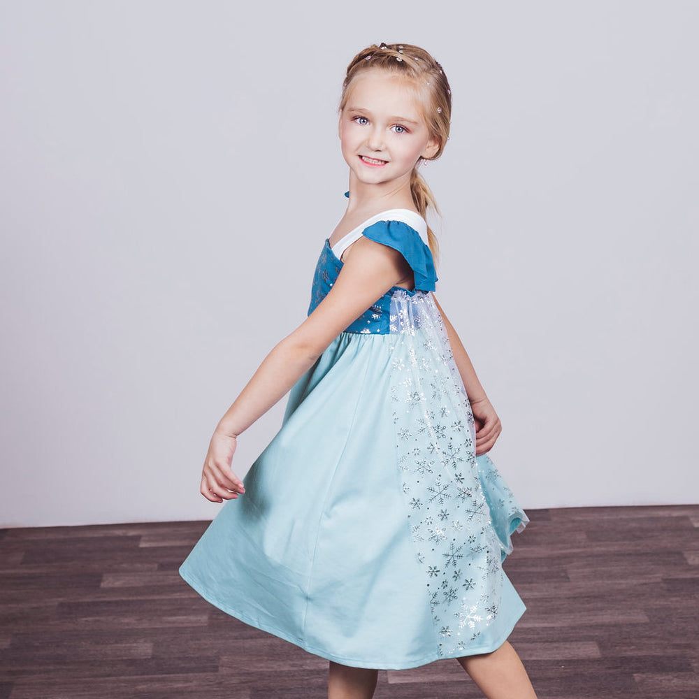 Elsa Inspired Cotton Twirl Dress Foxtail Lilies